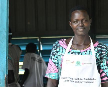 Success: from a trainee, to an employer, Scovia, 26, was empowered by Save the Children.